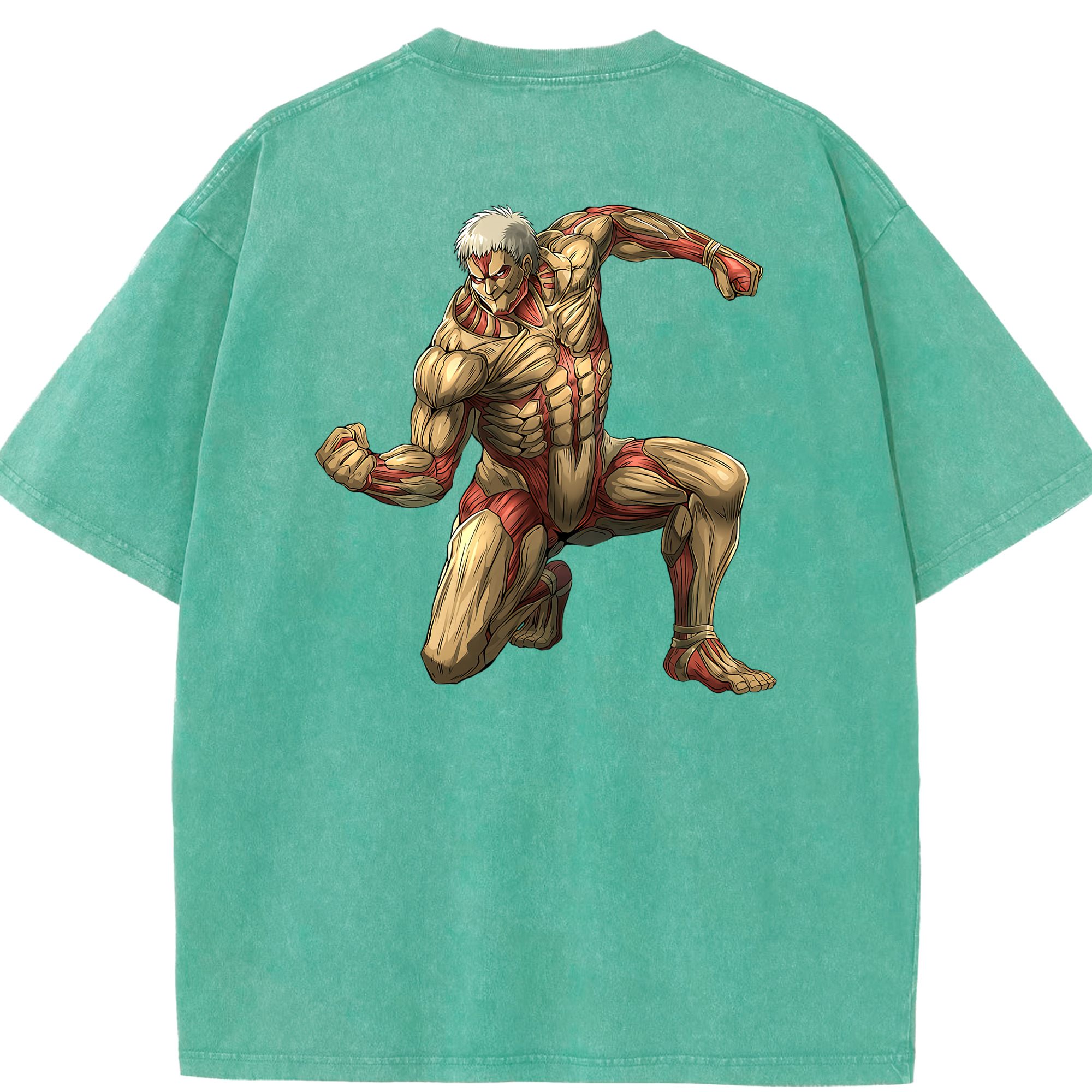 （画像用） 進撃の巨人 Attack on Titan 綿100% ヴィンテージ風 半袖Tシャツ（背面プリント）